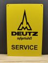 Deutz Luftgekühlt Service Blechschild gelb